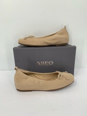 ABEO Cadence bow ballet flat shoe Cuban Sand tan suede leather comfort new 9.5